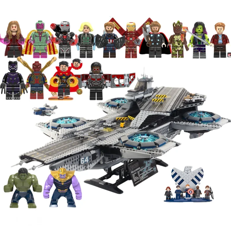 

New Marvel The Avengers S.H.I.E.L.D. Строительные блоки Sky Carrier, сборная игрушка, креативная Персонализированная крутая модель, орнамент, подарок
