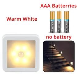 Smart LED Motion Sensor Night Light with USB Charging (Battery Warm White)