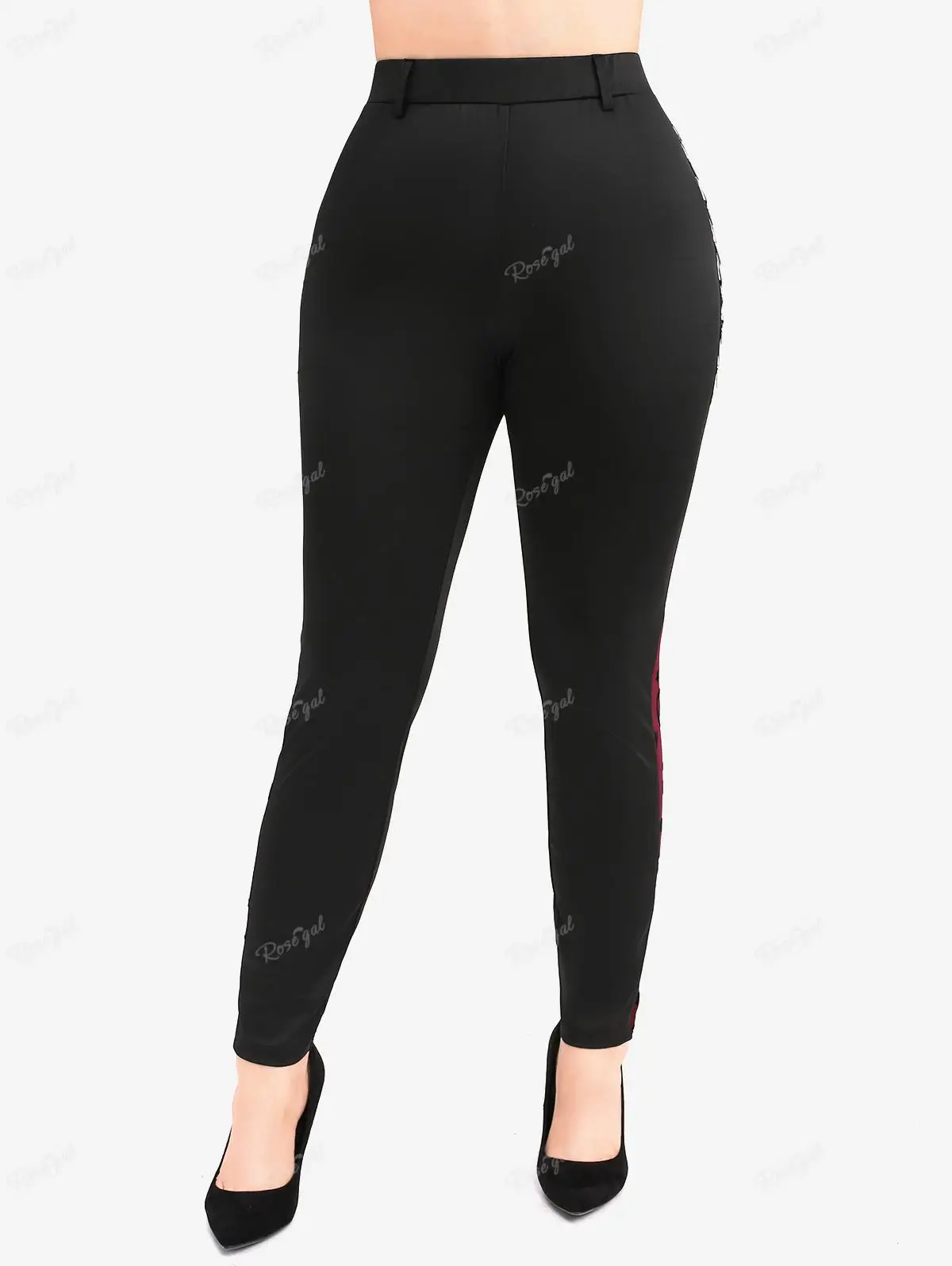 ROSEGAL  Plus Size Leggings Women's Mesh Panel Moon Star Print Layered Triangle Side Skinny Bottoms Casual Pencil Pants Trousers