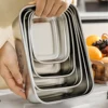 WORTHBUY Large Capacity Food Fresh-keeping Box 304 Stainless Steel Food Storage Container Fridge Sealed Food Preservation Box 5