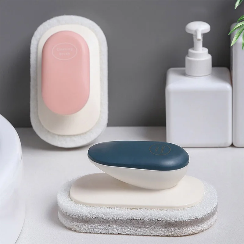 

Multifunctional Kitchen Brush with Handle, Super Decontamination, Thickened Sponge Cloth, Dishwashing Brush, Bathroom Tools