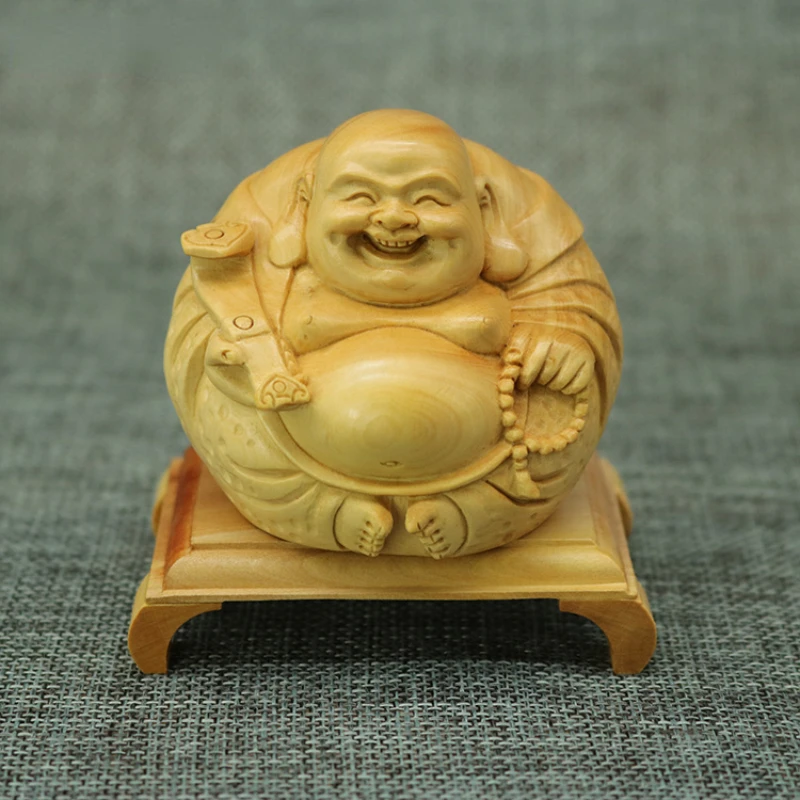 

Chen carver boxwood carver, украшение для автомобиля, подарок, креативная ручка, звезда на день рождения, Будда Майтрея, круглая и любая статуя