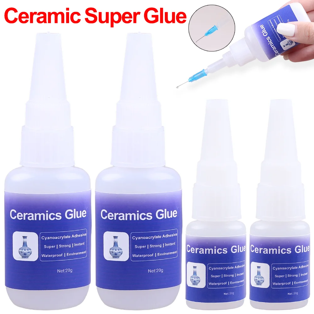 Ceramics Pottery Tiles Extra Strong Instant Adhesive Professional Super Glue Seconds Cyanoacrylate 502 DIY Craft Plastic Leather 3