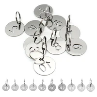 1-100 Stainless Steel Round Number Labels Hollow Out Number Plates Key Label Tags Chain Labels for Suitcase Identifiers Hanging 1