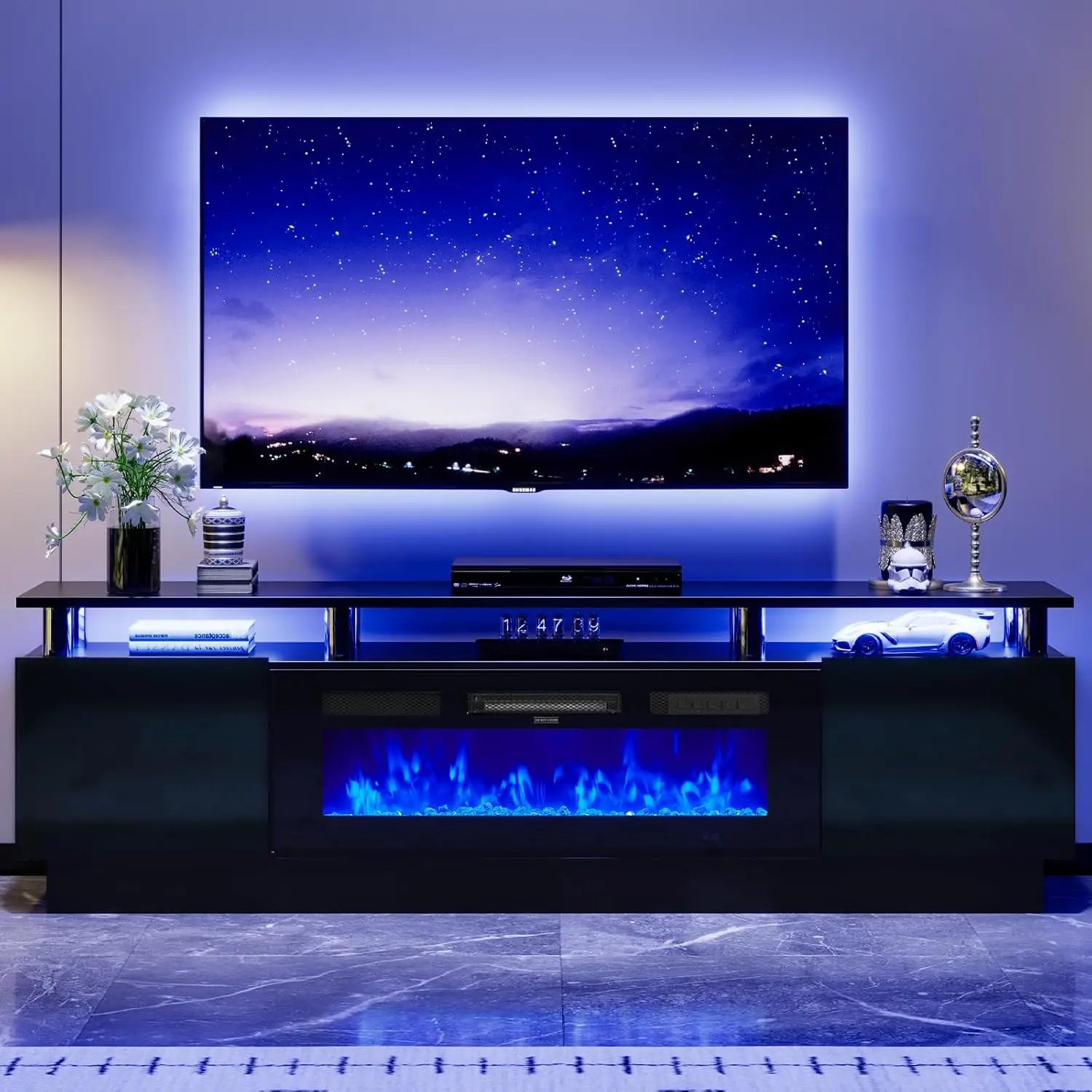 70" Modern TV Stand & Media Console with Storage Shelves — Fits TVs up to 80" 6