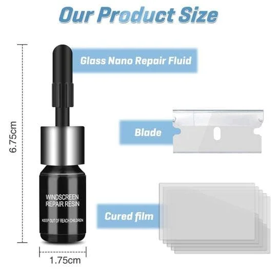 Automotive Glass Nano Repair Glue Fluid Car Windshield Repair Resin Cracked Glass Repair Kit Glass Corrector Car Crack Repairing