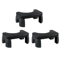Portable Black Toilet Stool Set of 3 Adults Children Bathroom Potty Lifting Legs Smooth Defecation Easy Clean Anti Slip 8.66"D x 2
