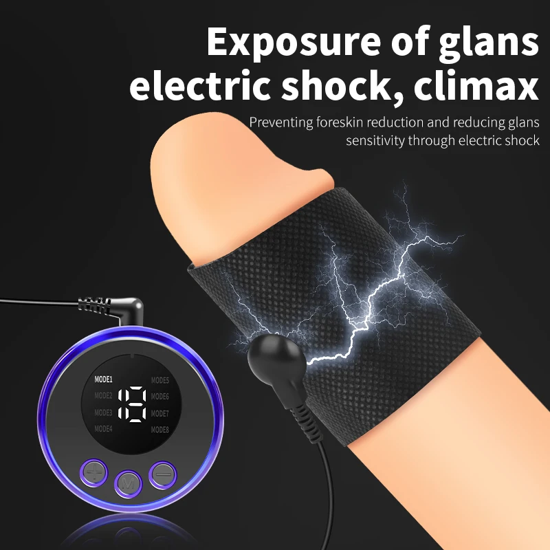 Electro Penis Pads/Sleeve Estim Penis Ring Cock Cage Masturbation Conductive Enlargement Stimulator Massage Sex Toys For Men