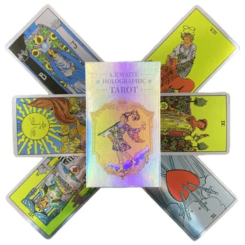 1 scatola di carte dei tarocchi del pilota classico gioco da tavolo con carte flash olografiche Mazzo di carte dei tarocchi olografici per principianti e collezionisti