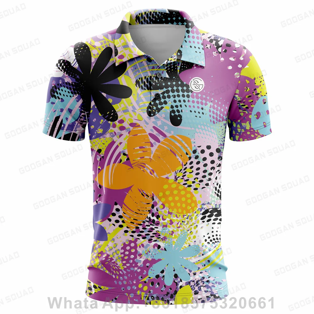 Boys Polo Shirt Classic Fashion Print Golf Short Sleeve T-Shirt Quick Dry Clothing Lapel Casual Summer Sports F1 Racing Jersey 2