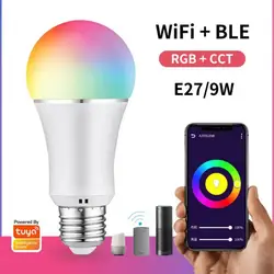 Ampoule intelligente WiFi RGB E27 9W LED, lampe à couleur changeante, commande vocale, Alexa Alice Google Home Assistant APP télécommande, variable 