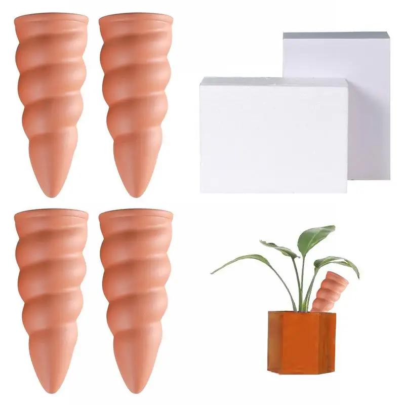 

4PCS SelfWatering Spikes Automatic Drip Irrigation System Terracotta Vacation Plant For Indoor Outdoor Plants Garden Tool
