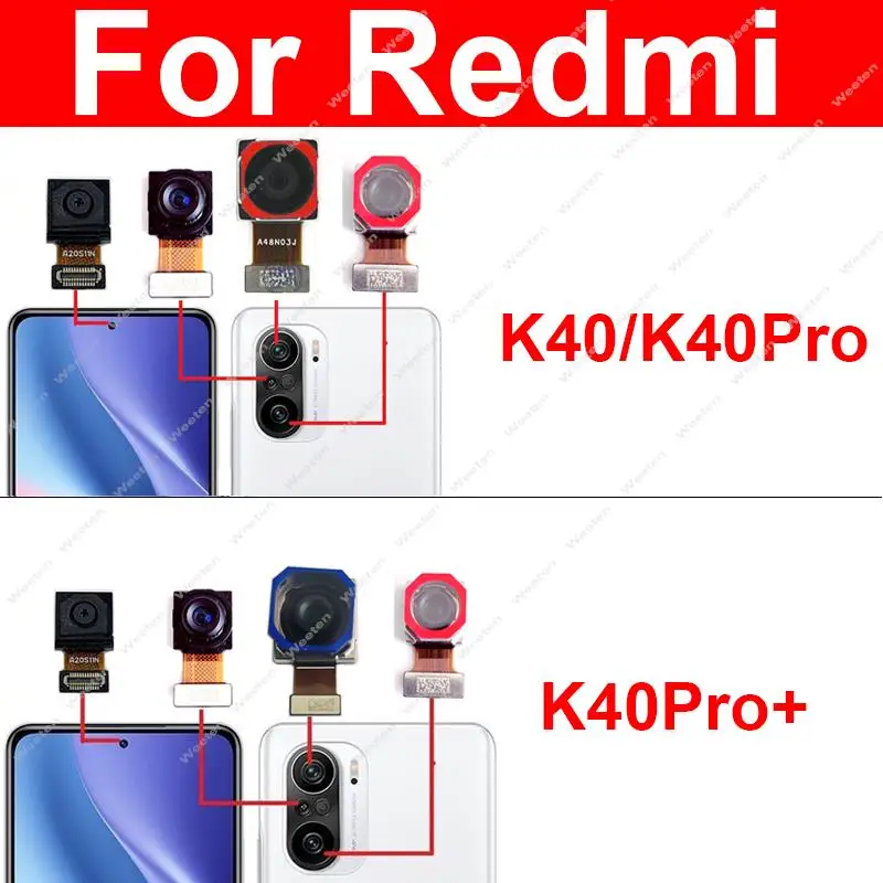 

Front Rear Camera For Xiaomi Redmi K40 Pro Plus K40 Gaming K40S Main Back Front Selfie Samll Facing Camera Flex Cable Parts