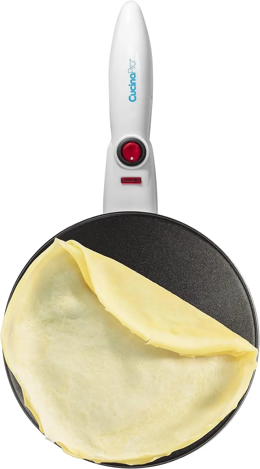 Cordless Crepe Maker- FREE Recipe Guide, NonStick Dipping Plate plus Electric Base & Batter Spatula, Portable Compact Baker 6