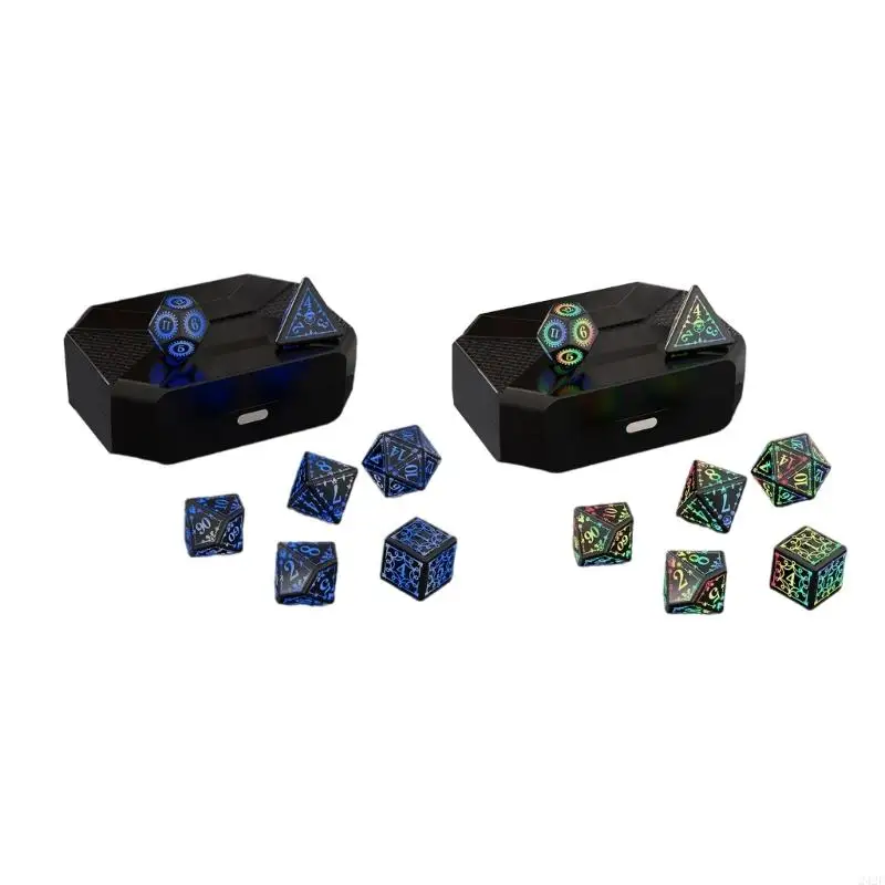 242F 7 Pcs Glowing LED Dices Role Playing Game Polyhedral Dices LED Electronic