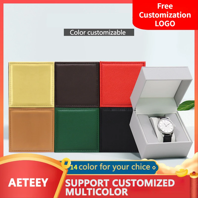 watch storage box Free Text Watch Case Gift Packaging Special Car Line Flip PU Leather Storage Display Brand Organizador