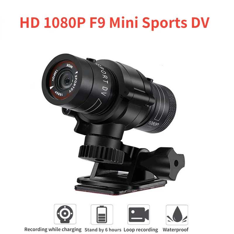 

Mini F9 Mountain Bike Helmet Action Camera Motorcycle Video DV Camcorder Full 1080p HD Car Video Recorder Bicycle Sports Camera
