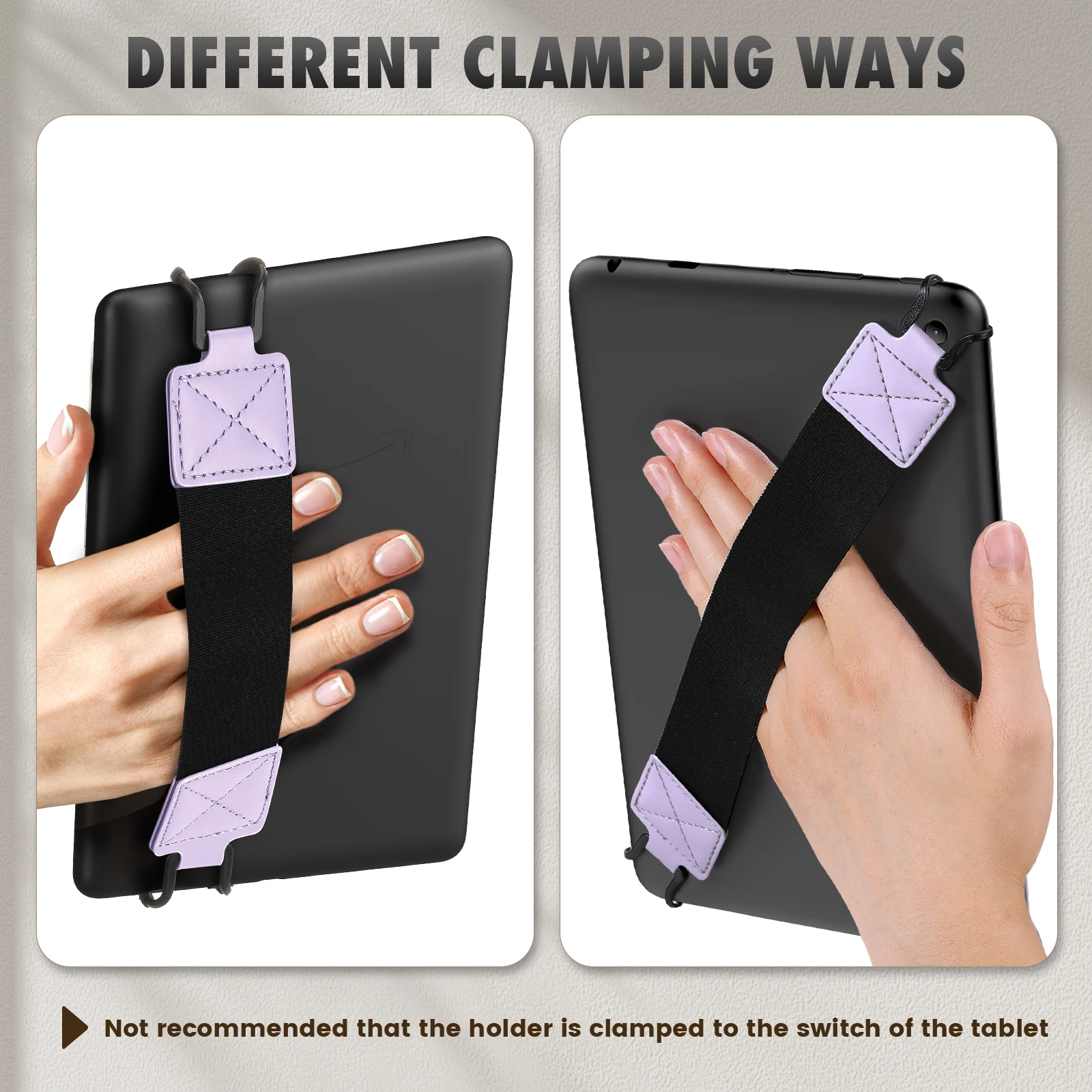 Adjustable High-Elasticity Tablet Hand Strap with Finger Grip Holder