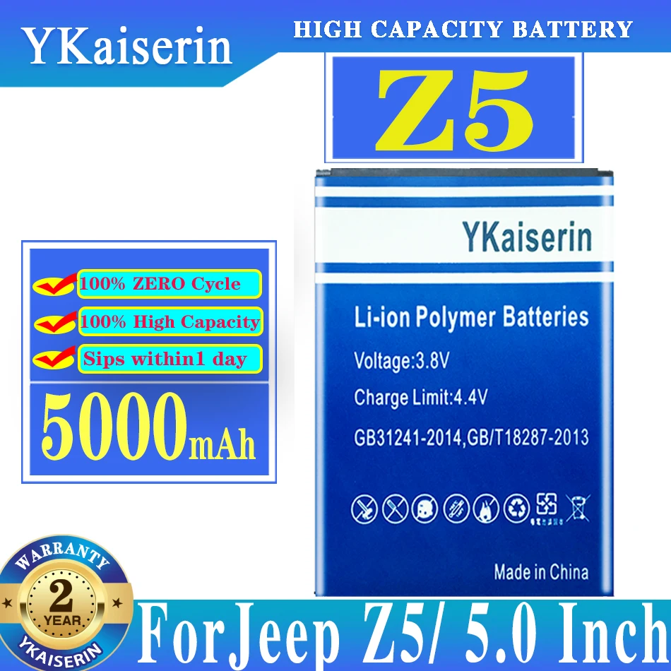 

YKaiserin Battery 5000mah 3.7V For Jeep Z5/ 5.0 Inch Anti-shock 3G WCDMA Cell Phone Fast Shipping