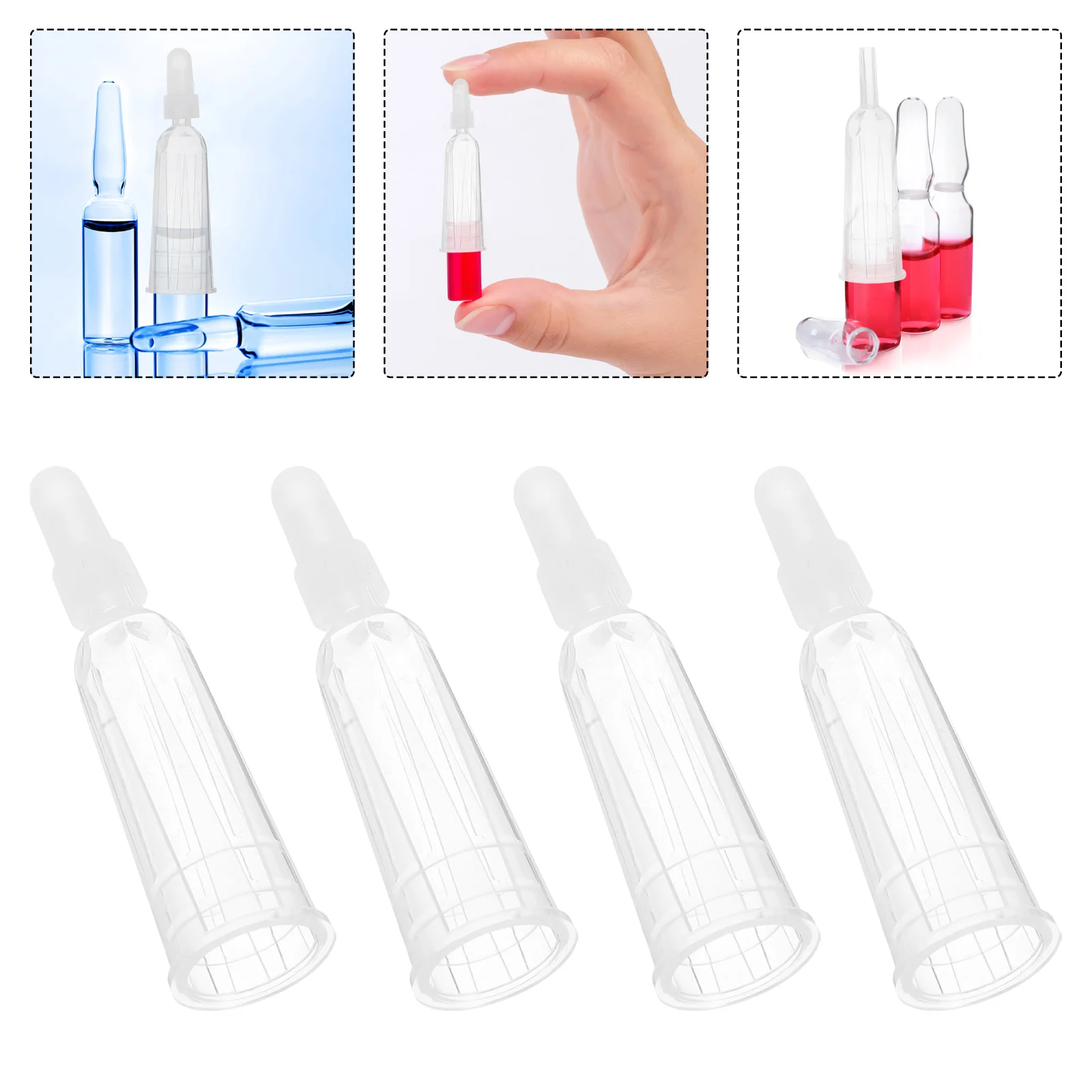 50 Pcs Set Mini Bottle Ampule Oil Dispenser Plastic Tips Liquid
