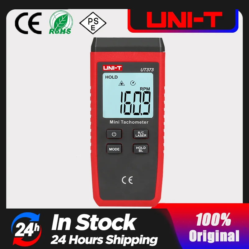 

UNI-T UT373 Tachometer Universal Non Contact Digital Laser Gauge Up to 99999 RPM for Machinery Industry Motors Automotive Car