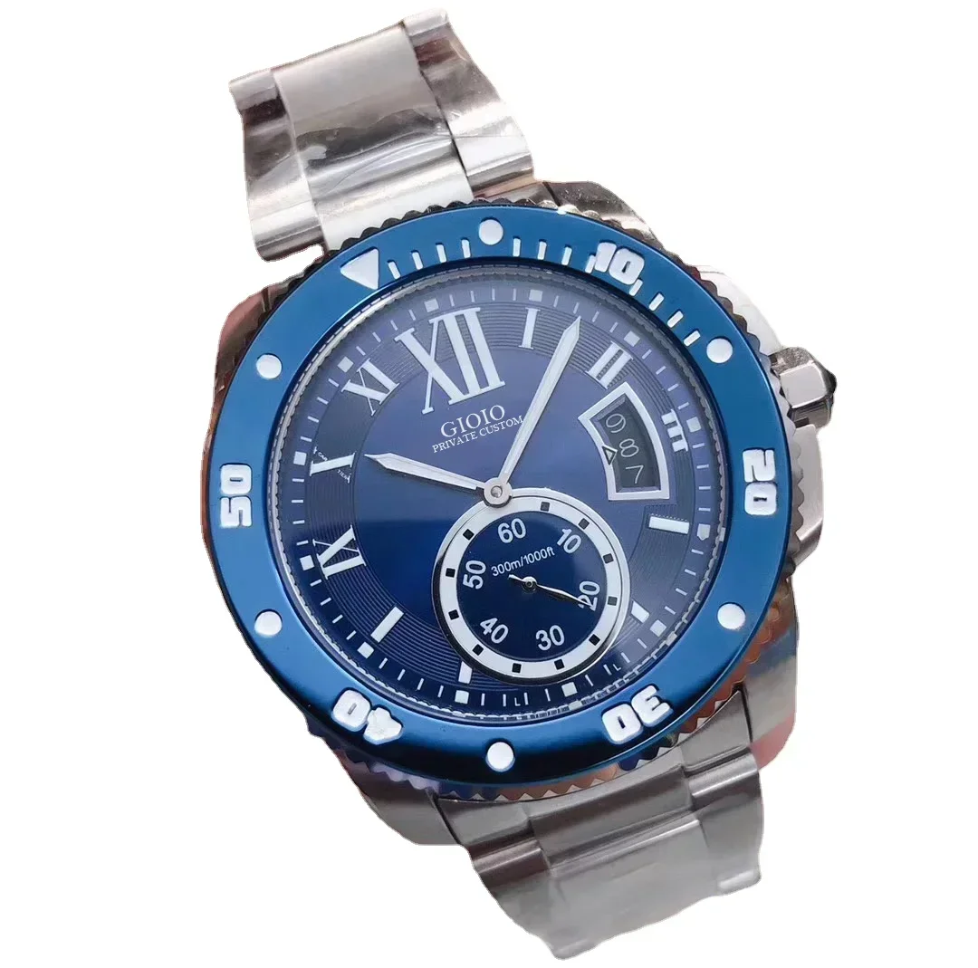 

Luxury New Men Quartz Chronograph Watch Black Blue Ceramic Sport Watches