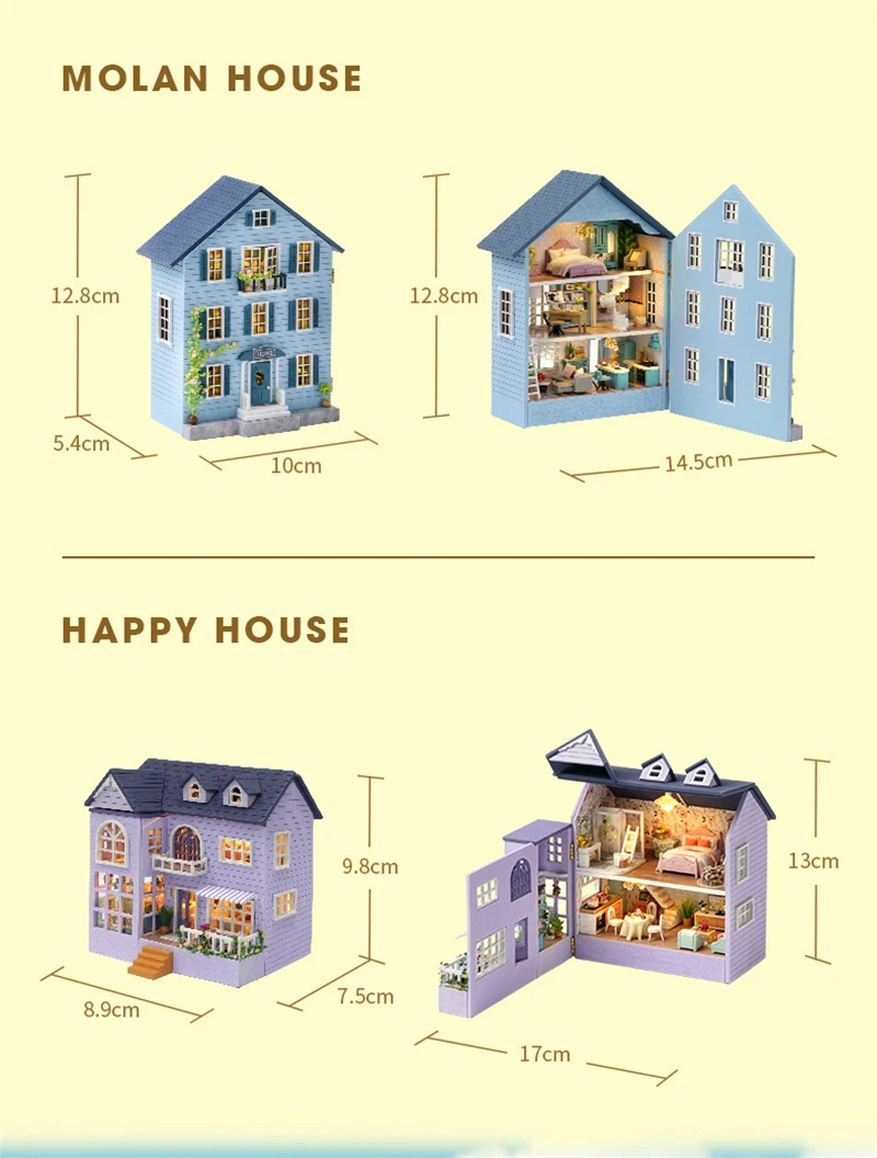 Kawaii DIY Mini Wooden Cottage Dollhouse