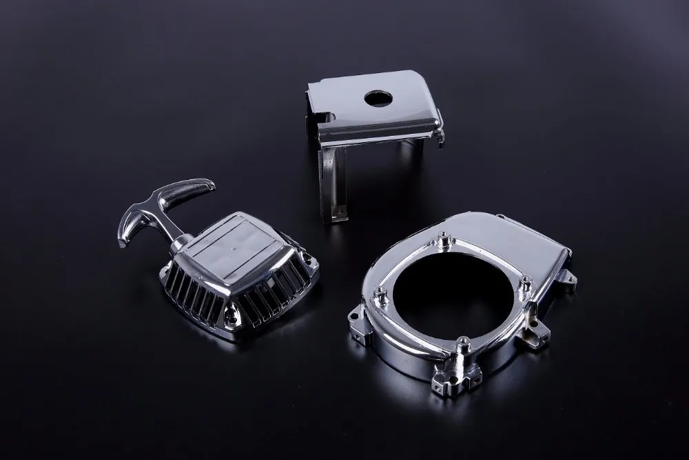 

32cc-36cc Engine Chrome Case and Pull Starter Kit for 1/5 Hpi Rovan Km Rofun Baja Losi 5ive-t Dtt Fid Ql Gopad Redcat Rcmk Parts