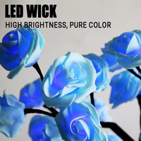 24 LED Rose Tree Lights USB Plug Table Lamp Fairy Flower Night Light For Home Party Christmas Wedding Bedroom Decoration Gift 3