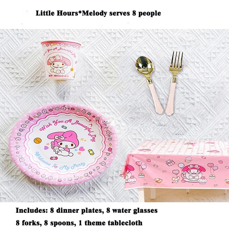 Sanrio Jade Dog Children's Party Decoration Scene Girl Birthday Disposable Tableware Cartoon Paper Cup Paper Plate