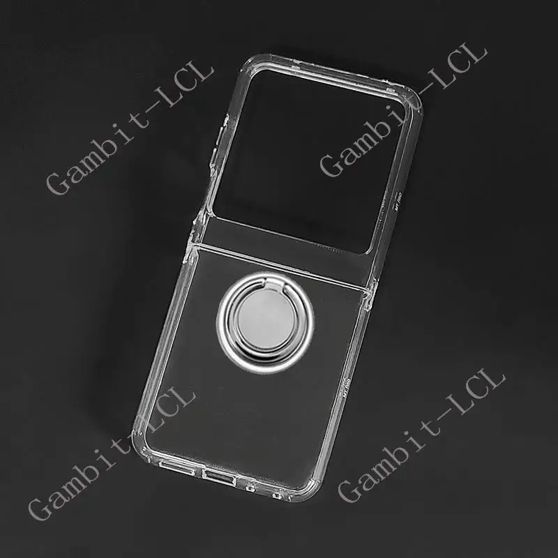 Premium Soft Silicone TPU Back Ring Holder Phone Case for Motorola Razr 2024 Ultra