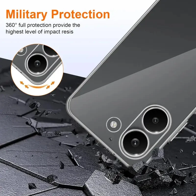 Ultra Thin Clear Soft TPU Back Phone Case with Camera Protection