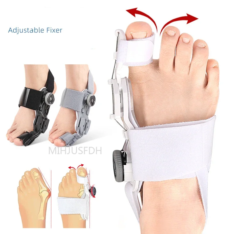 Adjustable Toe Corrector Unisex Bunion Foot Hallux Valgus Braces Rotatable Toe Separator Straightener for Left and Right Foot