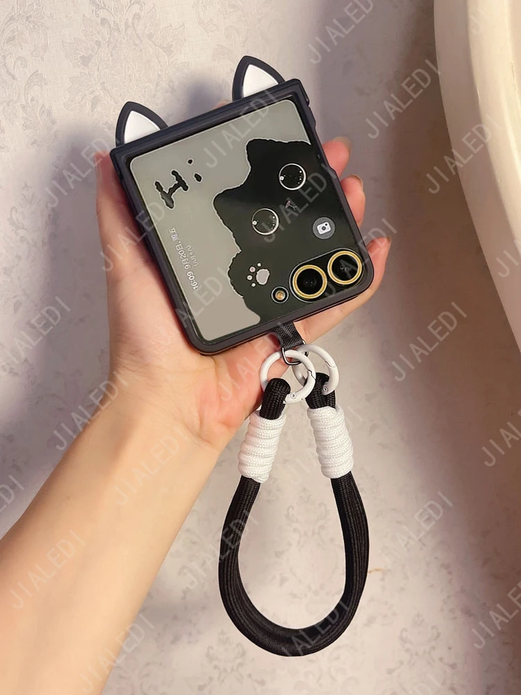 Cute Cat Ears Hinge Phone case For Samsung Galaxy Z Flip 7 thumbnail 5