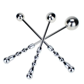 SML Metal Anal Balls Dildo Butt Plug Anal Plugs Long G Spot Stimulate Wand Massage Stick Adult Sex Toys For Men Women Gay Unisex 5