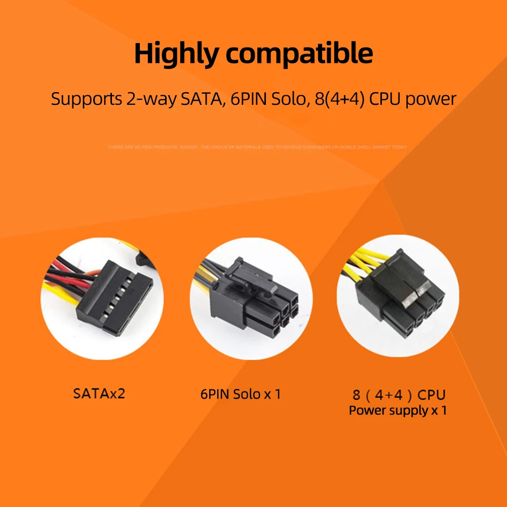 6Pin, ATX Fonte de Alimentação, 2 SATA,
