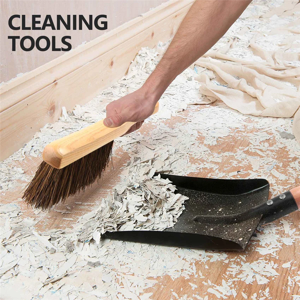 Coal Shovel and Hearth Brush Set, Fireplace Shovel and Brush, Hearth Tidy Set, Fireplace Tool Set, Fire Pit Tools 4