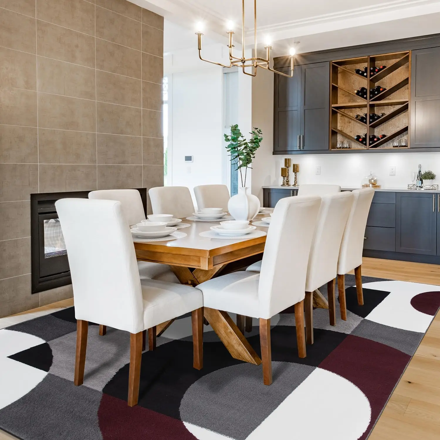 Modern Circles Carpet for Living Room Sofa Table Large Area Rug Kitchen Hallway Balcony Rug Non-slip Entrance Doormat Home Decor 3