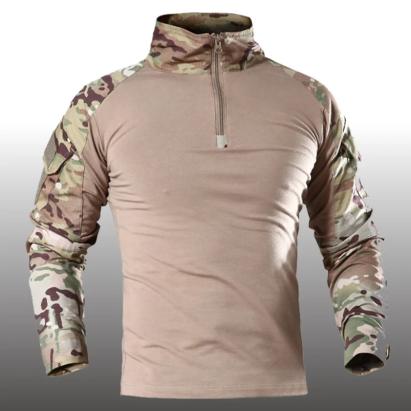 

Outdoor Tactical Shirts Men Military Quick-dry CS Airsoft Camouflage Long Sleeve T-Shirt Combact Hunting Paintball Army Uniform