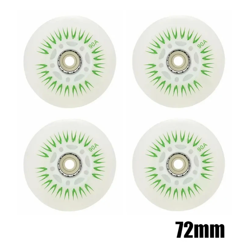 1PCS Flash Inline Skate Wheels 90A LED Lighting Skating Wheels 80mm 76mm 72mm Free Skate Slalom Roller Skating Shoes