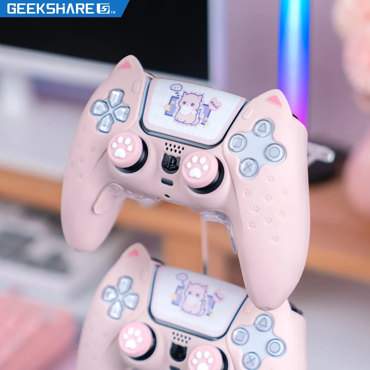 GeekShare-Ensemble d'étuis en silicone pour manette PS5, capuchons