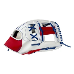 Premium Cowhide Baseball Glove for Men and Youth (Sizes 10.5 - 12.5 Inches) (White - blue)