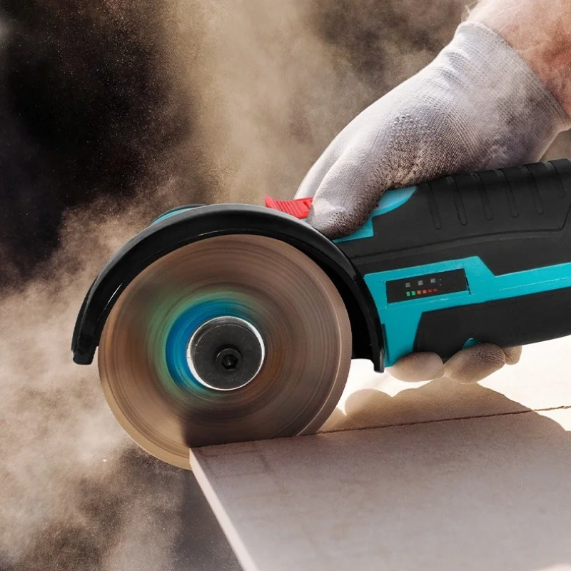 Portable Mini Angle Grinder, Lithium Battery Grinding, Small Rechargeable Brushless Electric Grinder, Power Tools 18v 6000mah rechargeable lithium ion battery for makita electric saw wrench drill angle grinder power tools battery