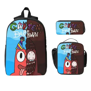 3Pcs Garten Of Banban School bags Set for Kids Pencil Boxes Backpack Sets with Lunch Box For Primary School Students Daypack 1