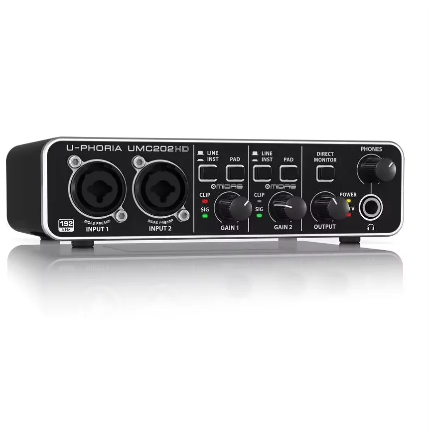 Behringers UMC202HD professional live streaming high-end USB external sound audio card computer recording guitar