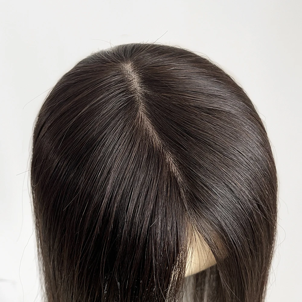 Best Virgin European Human Hair Silk Base Topper 12x13cm Natural Scalp Silk Top Toupee for Women PU Around