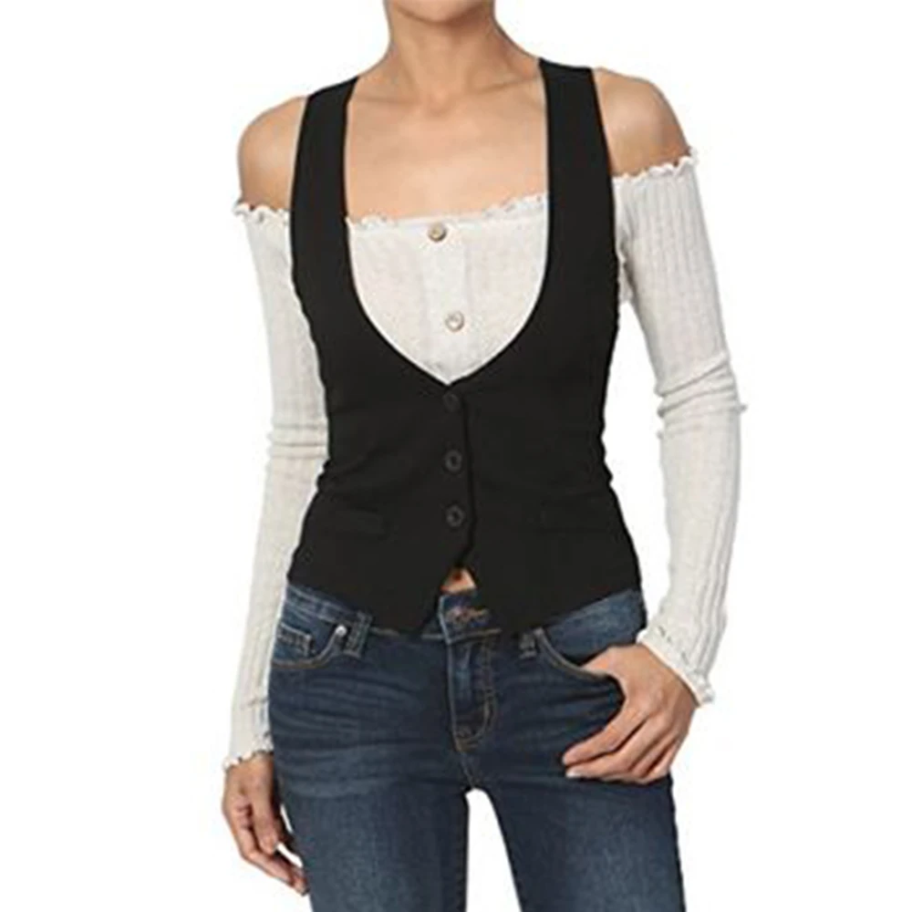 

Women Vest Women's American Sweetheart Vest Single Breasted Serge Casual Business Korean Dongdaemun 2023 Winter Women's vest
