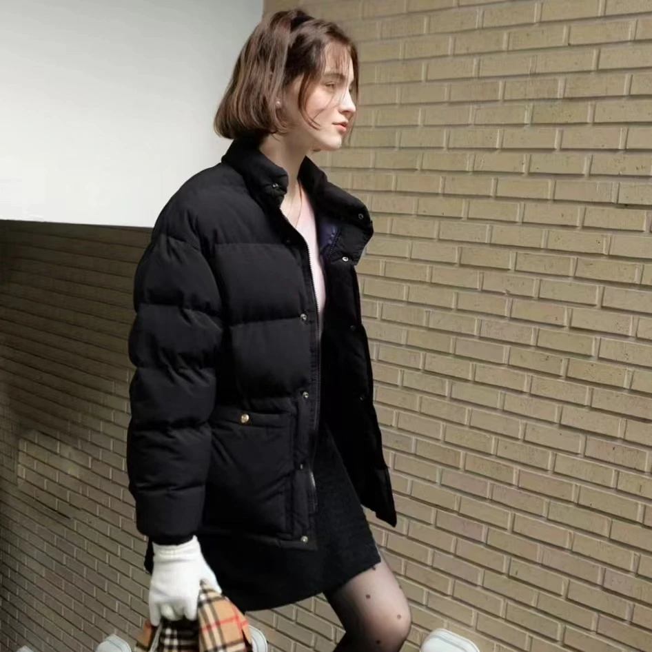 

Женская однобортная куртка на пуху, повседневная однотонная куртка, новинка зимы 2023