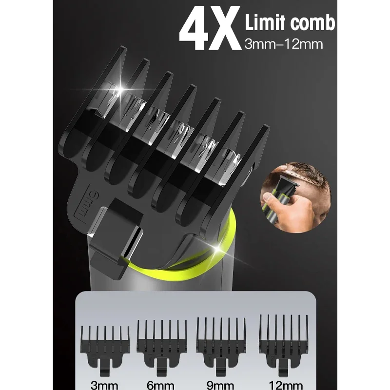 All in One Beard Trimmer with Adjustable Combs IPX7 Waterproof Trimmer for Men Hair Clippers Nose Trimmer Electric Razor Shaver 5
