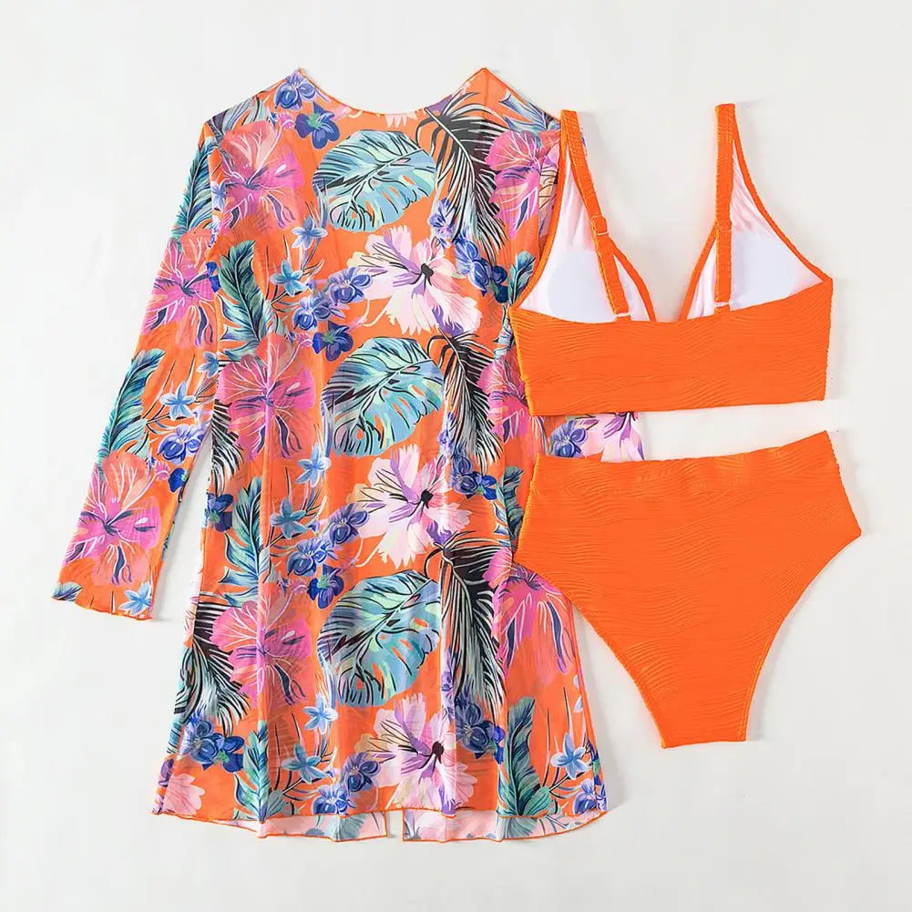 Beach Dress Women Solid Color Sexy Cutout Beach Bikini Swimsuit Blouse Sun Protective Clothing main image 0